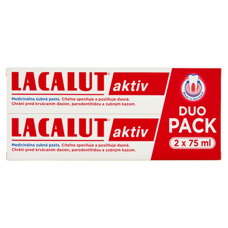 obrázok 1 z Lacalut Aktiv Duo Pack medicinálna zubná pasta 2 x 75 ml