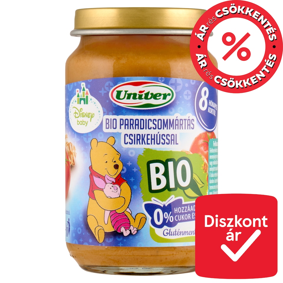 Univer Disney Baby bio paradicsommártás csirkehússal bébiétel, 8 hónapos kortól 163 g  1. kép