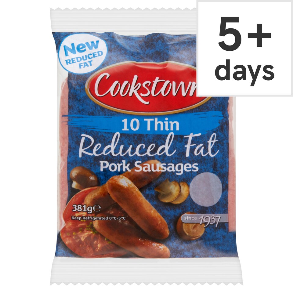 Cookstown Reduced Fat Thin Pork Sausages 381G