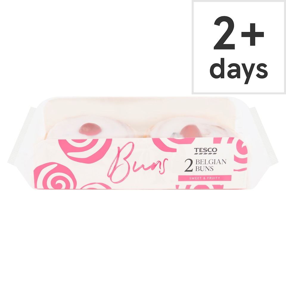 Tesco Belgian Buns 2 Pack