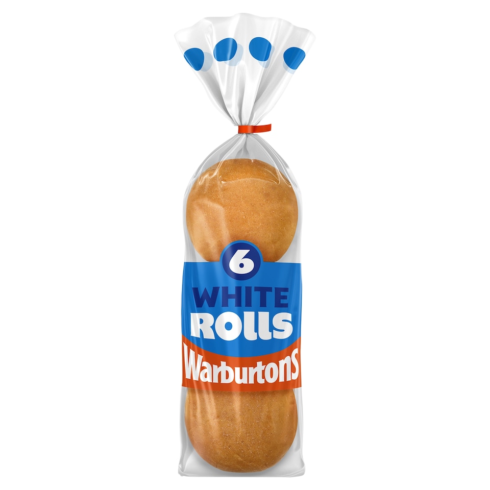Warburtons Soft White Sandwich Rolls 6 Pack
