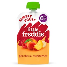 Little Freddie Organic 6 Month Plus Peach & Raspberry 100G