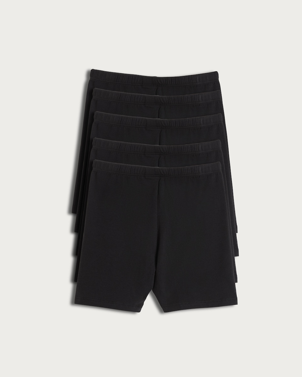 image 1 of F&F Girls 5-Pack Cotton Rich Modesty Shorts in Multi