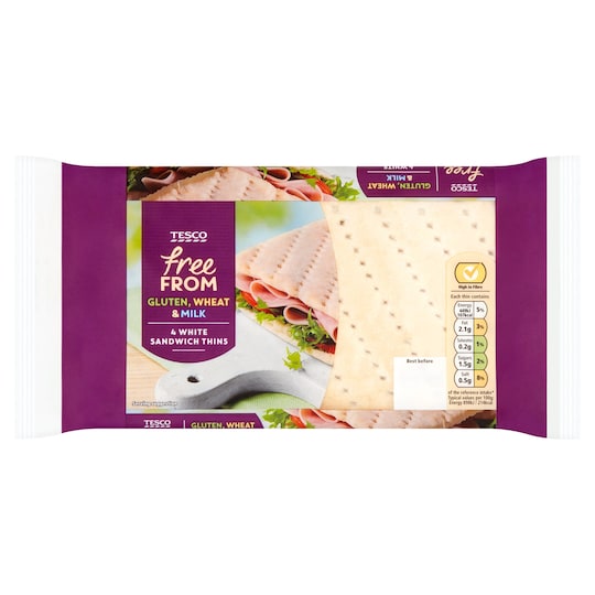 Tesco Free From White Sandwich Thins 4 Pack