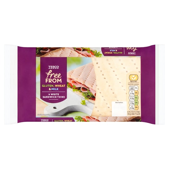 Tesco Free From White Sandwich Thins 4 Pack - Tesco Groceries