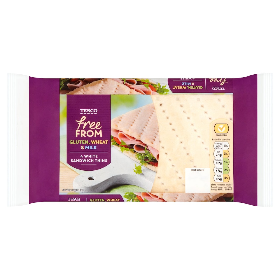 Tesco Free From White Sandwich Thins 4 Pack