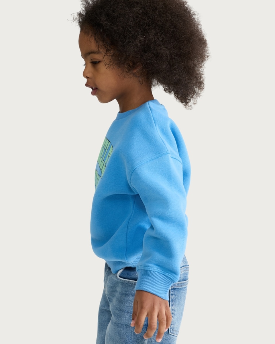 image 1 of F&F Boys Cotton Rich Los Angeles California Print Sweatshirt in Blue