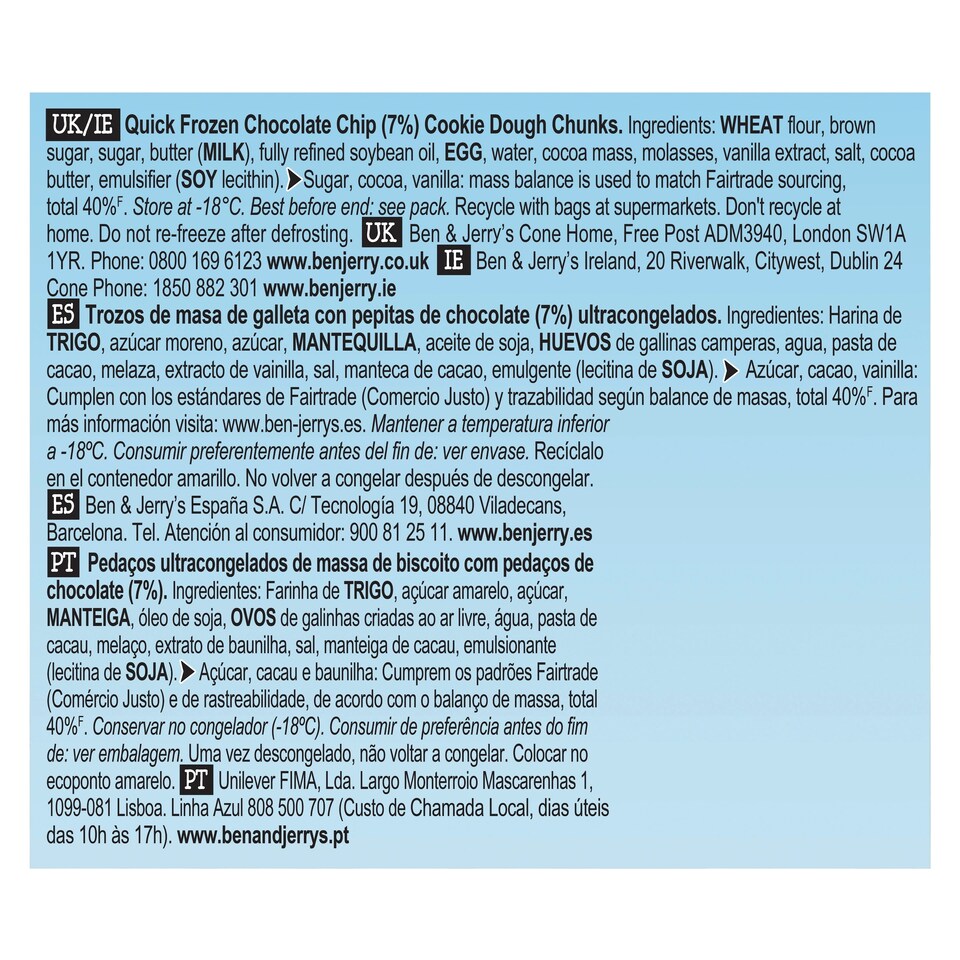 image 1 of Ben & Jerry's Cookie Dough Chocolate Chip Chunks 170G