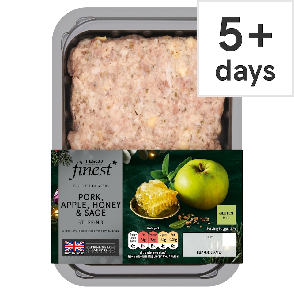 Tesco Finest Pork Apple, Honey & Sage Stuffing 350G