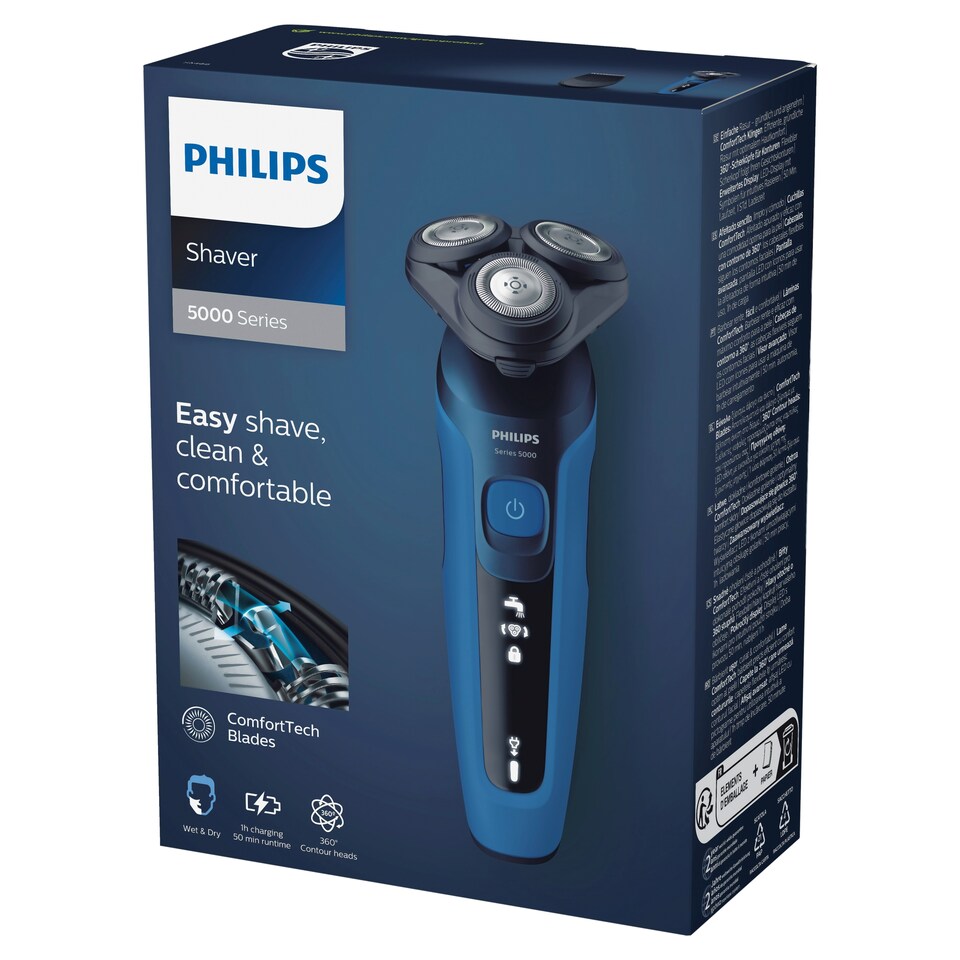 image 1 of Philips Series 5000 Wet & Dry Electric Shaver, 360 Contour heads - S5466/17