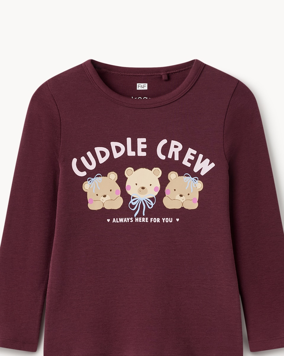 image 1 of F&F Girls 2-Pack Pure Cotton Bear Printed Pyjama Sets in Multi