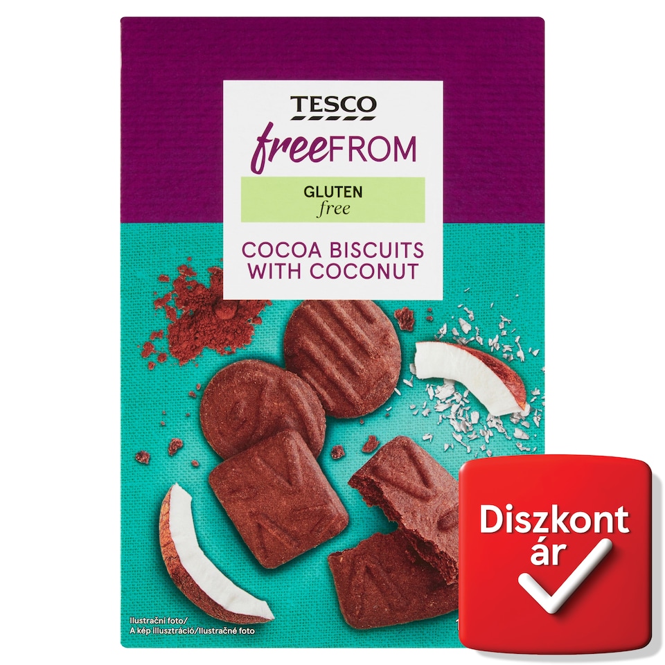 Tesco Free From gluténmentes kókuszos kakaós keksz 120 g
