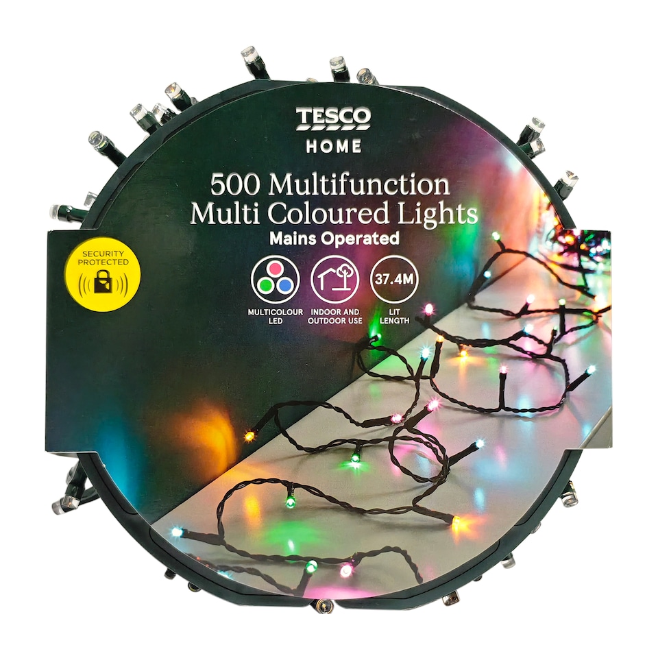 image 1 of Tesco 500 Multifunction Multicoloured LED Christmas Lights