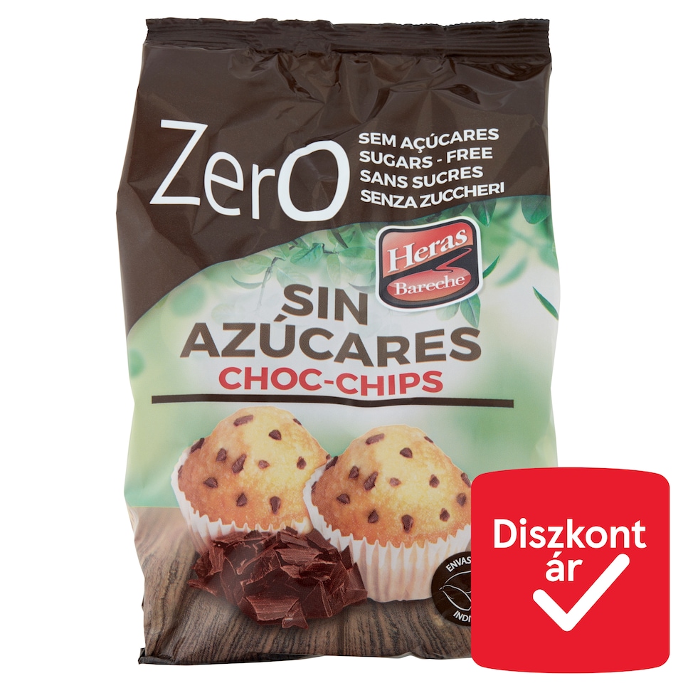 Heras Bareche mini muffin csokidarabos hozzáadott cukor nélkül, édesítőszerrel 7 x 32,14 g (225 g)  1. kép