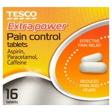Tesco Extra Power Pain Relief Tablets - Aspirin, Paracetamol, Caffeine 16s