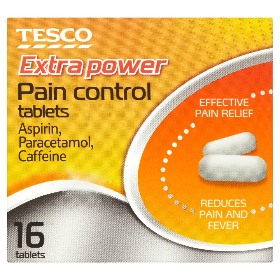 Tesco Extra Power Pain Relief Tablets - Aspirin, Paracetamol, Caffeine 16s