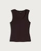 image 4 of F&F Cotton Rich Ribbed Scalloped Neck Vest in Brown