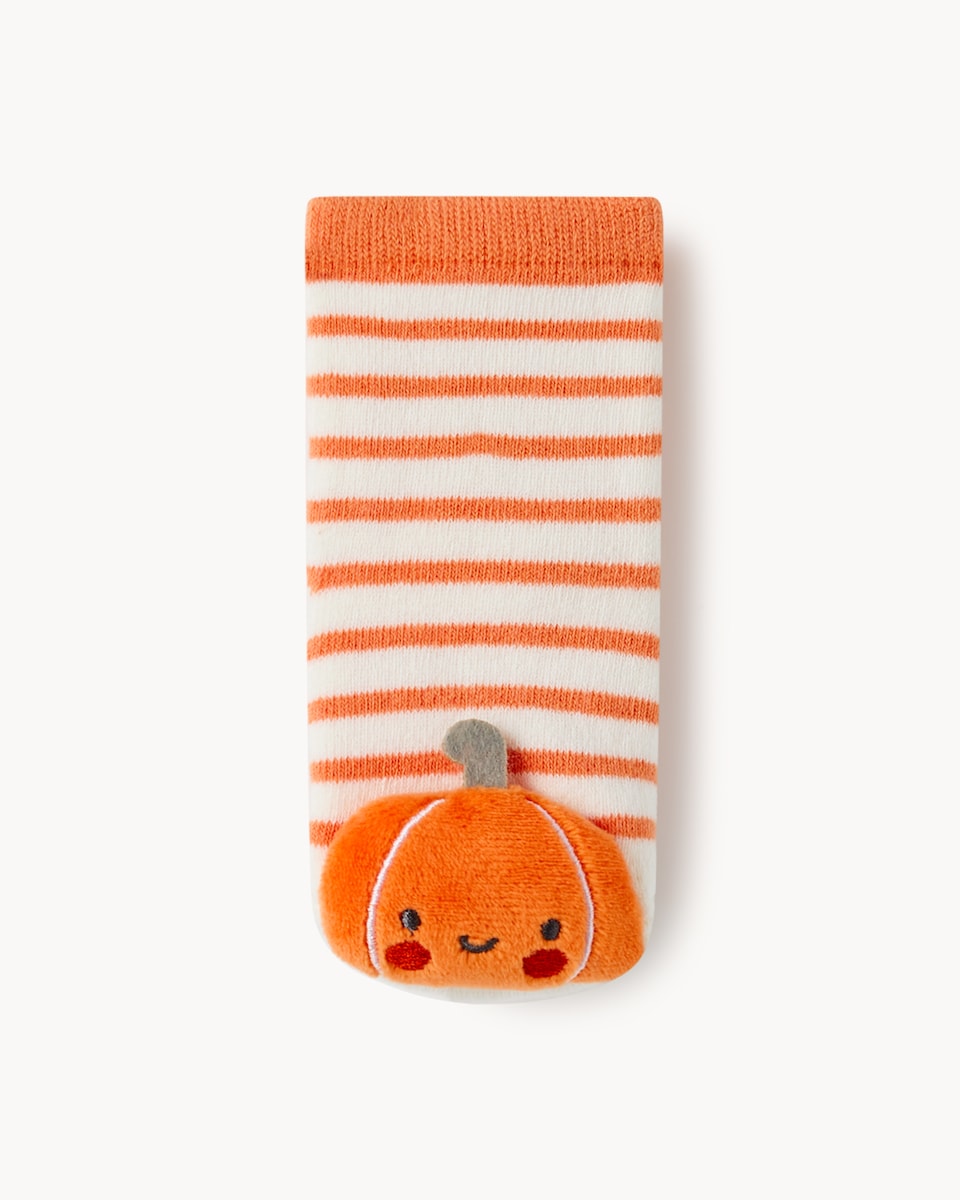 F&F Baby Cotton Rich Halloween Pumpkin Socks in Multi