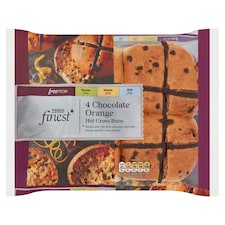 Tesco Finest Free From Hot Cross Buns - Chocolate Orange 4 Pack