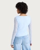 image 3 of OH ME OH MY Floral Lace Long Sleeved Top in Blue