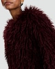 image 3 of The F&F Edit Faux Fur Cropped Jacket in Burgundy
