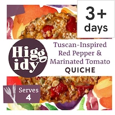 Higgidy Tuscan-Inspired Red Pepper & Marinated Tomato Quiche with Smoky Aubergine 400g