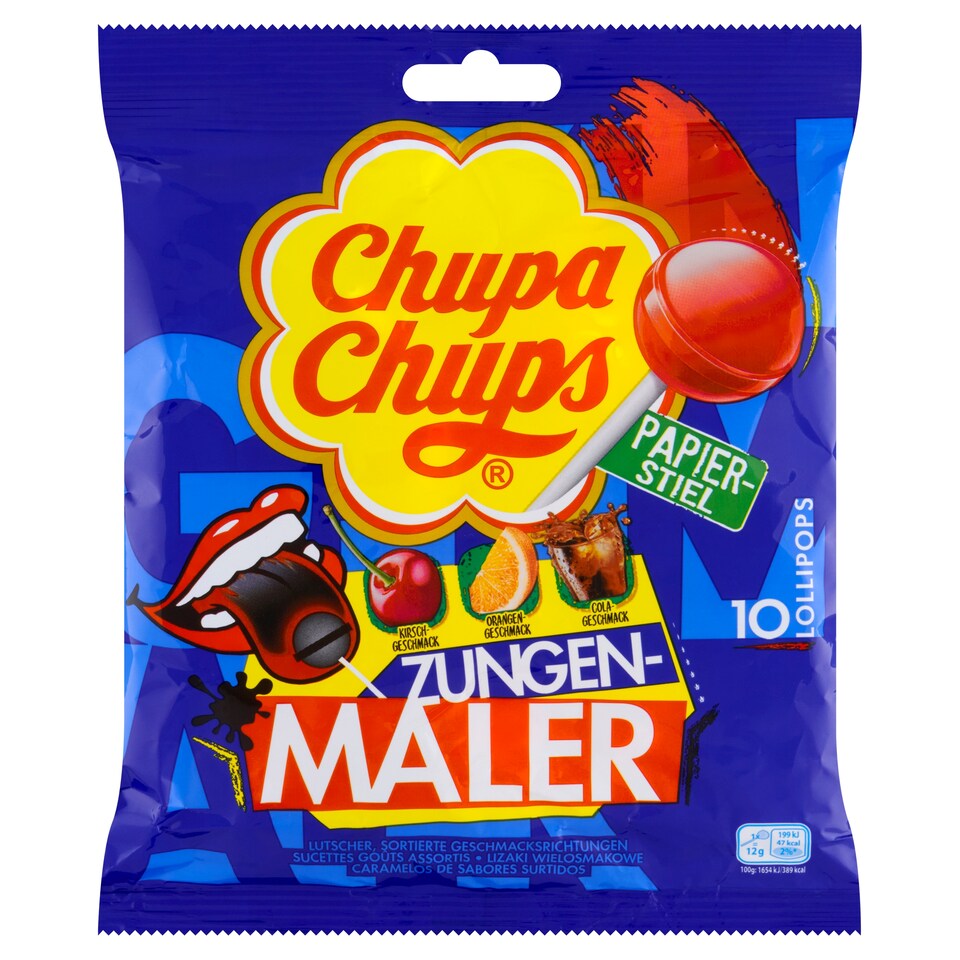 image 1 of Chupa Chups Drops Mix with Cherry, Cola and Orange Flavors 10 pcs 120 g