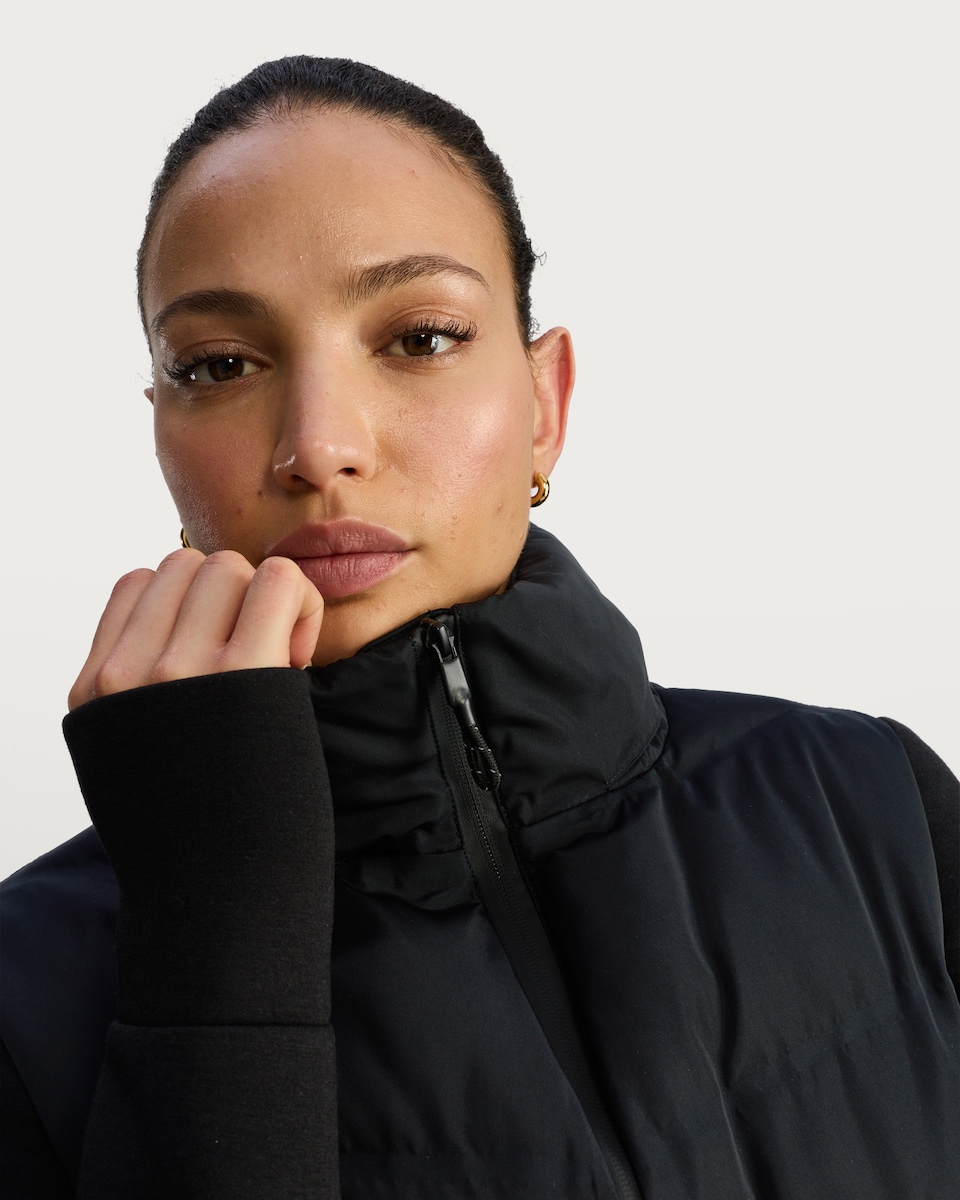 image 1 of F&F Contrast Sleeve Padded Jacket in Black