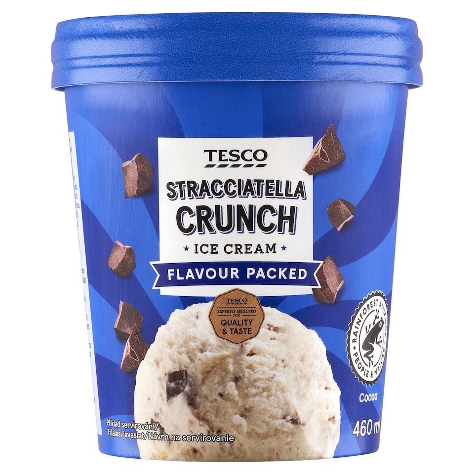 Tesco Mrazený krém smotanový s kúskami čokolády 460 ml