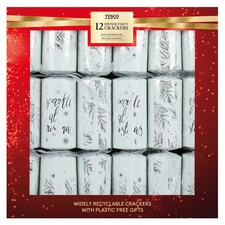 Tesco Silver Sparkle Dinner Party Cracker 12 Pack