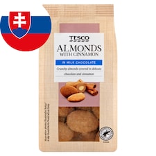 Tesco Mandle jadrá pražené v mliečnej čokoláde a škorici 120 g