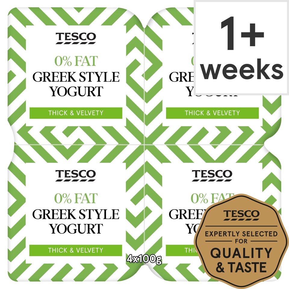 Tesco 0% Fat Greek Style Yogurt 4X100g