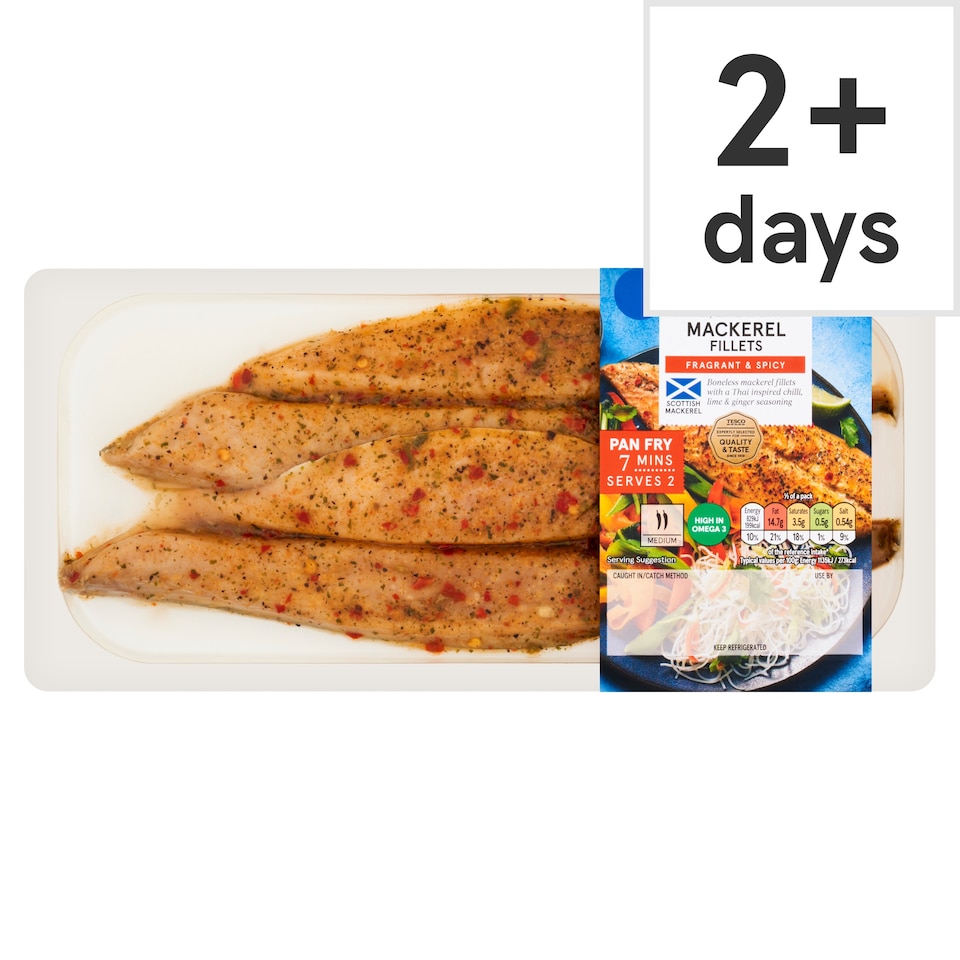 Tesco Chilli, Lime and Ginger Mackerel Fillets 165g