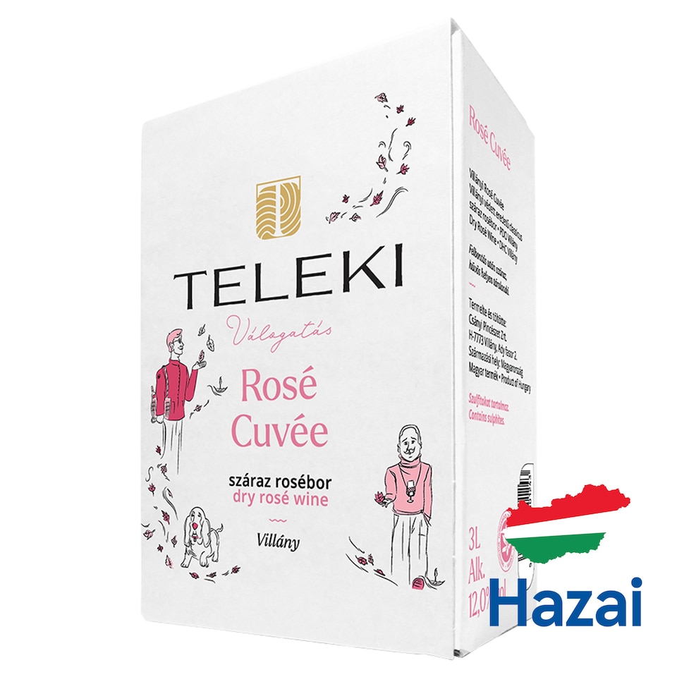 Teleki Válogatás Villányi Rosé Cuvée száraz rosébor 3 l