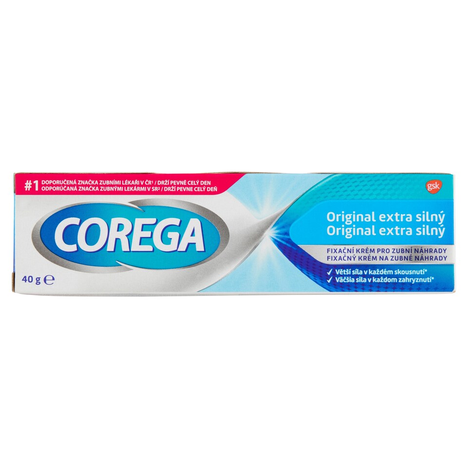Corega Original extra silný fixačný krém na zubné náhrady 40 g