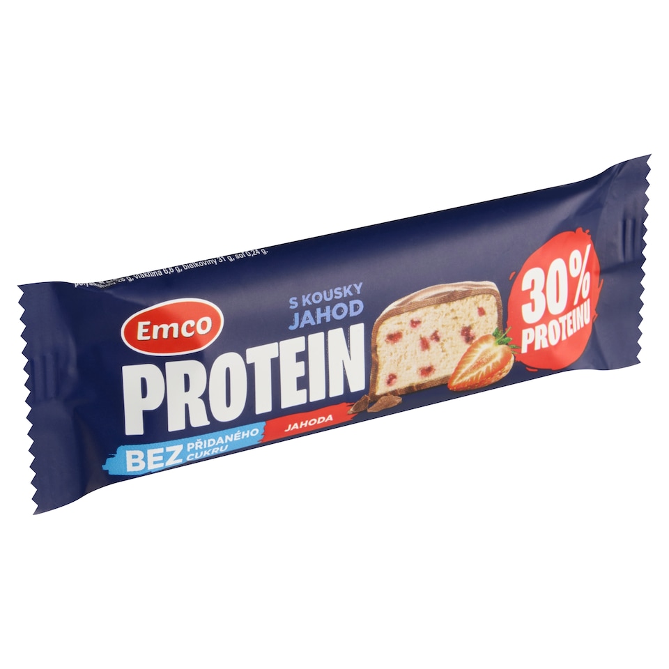 obrázok 1 z Emco Proteínová tyčinka s lyofilizovanými jahodami v mliečnej čokoláde 50 g