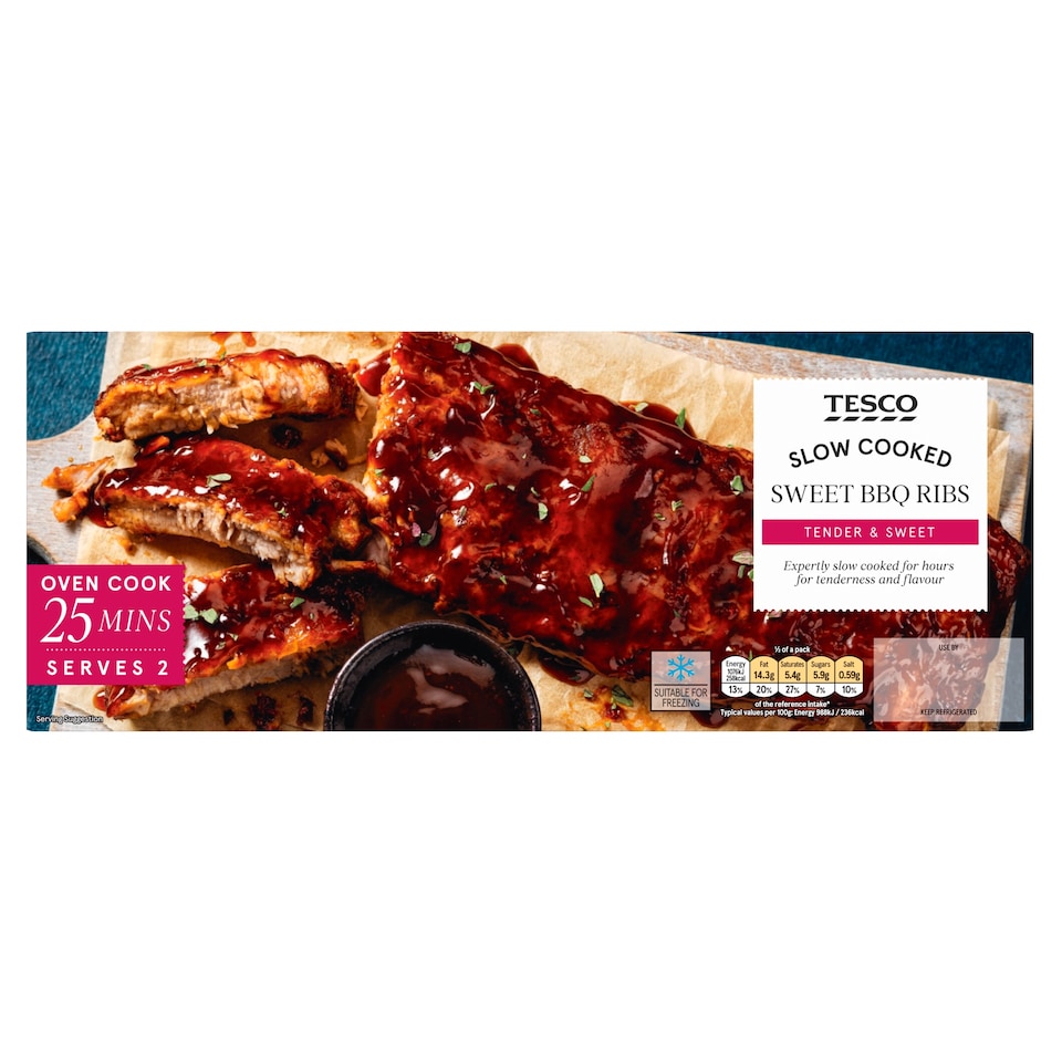 Tesco Sweet BBQ Ribs 460g 