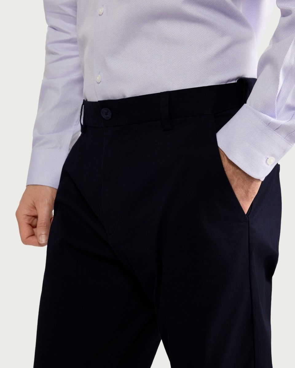 image 1 of F&F Cotton Rich FREEFIT® Chino Trousers in Navy
