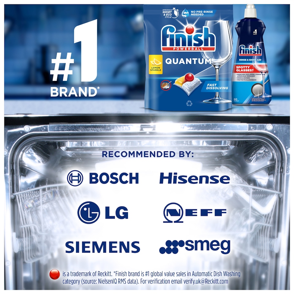 image 1 of Finish Quantum All In One Dishwasher Tablets - Lemon 24 Pack 249.6g