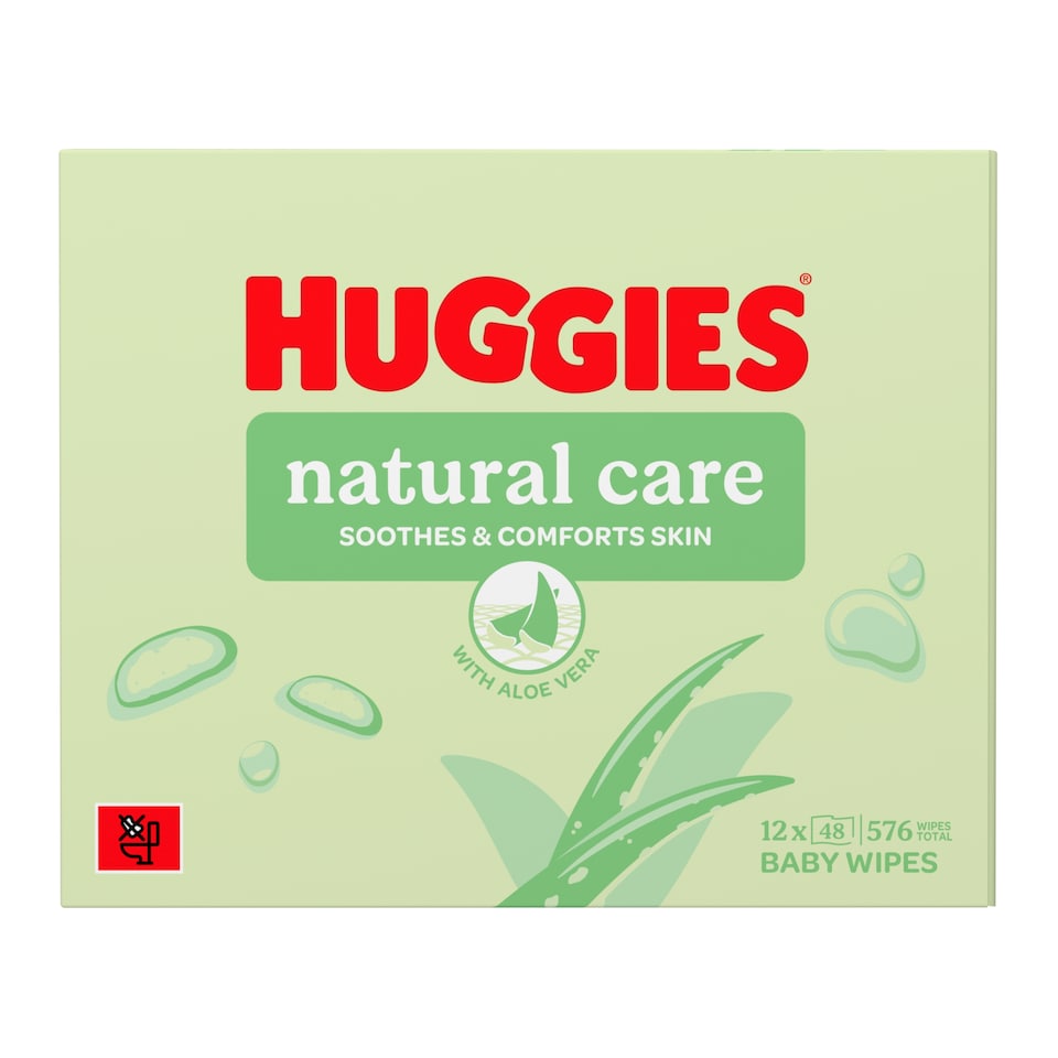 Huggies Natural Care 0% Plastic Baby Wipes 12x48 576 Wipes