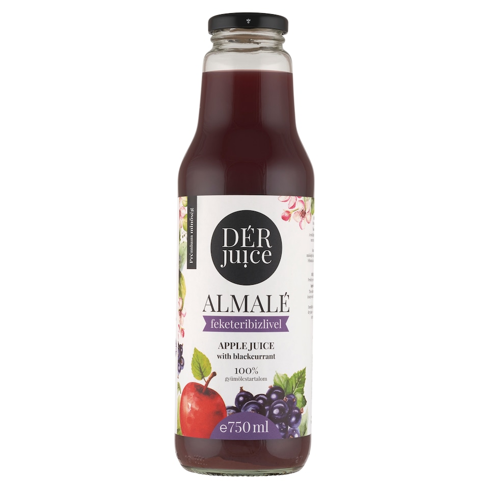 DÉR Juice 100% almalé feketeribizlivel 750 ml 