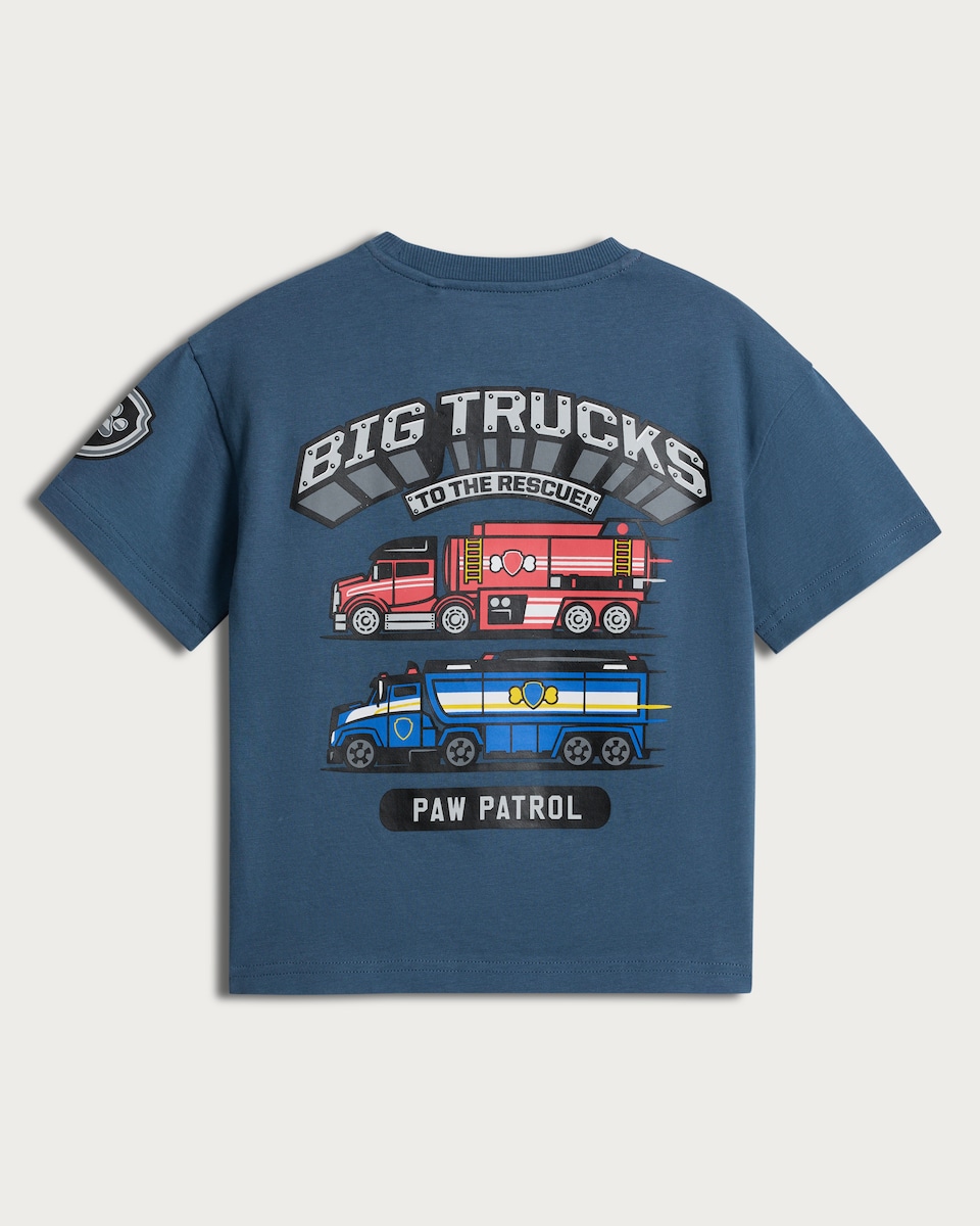 image 1 of Paw Patrol Pure Cotton Highway Rescue T-Shirt in Blue
