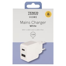 Tesco Home Nabíjačka biela 3,1A