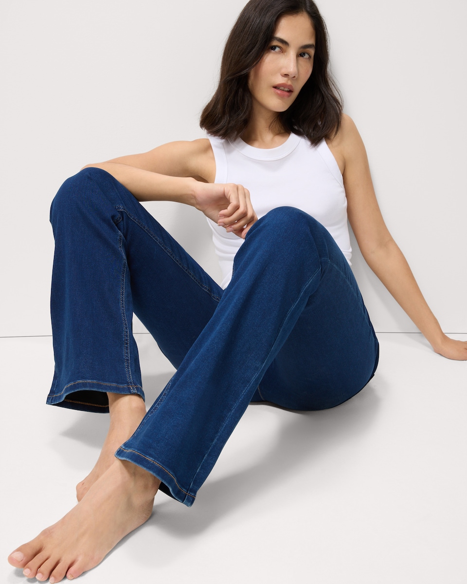 image 1 of F&F High Rise Flared Jeggings in Navy