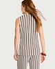 image 3 of F&F Textured Striped Button Front Co-ord Waistcoat in Multi Brown