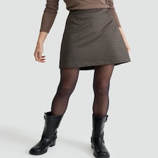 F&F Mini Houndstooth Skirt in Brown