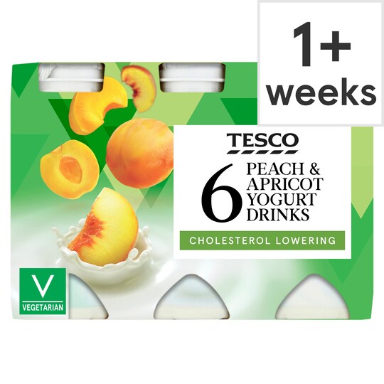 Tesco Chol Red Apricot & Peach Yogurt Drink 600G Tesco Groceries