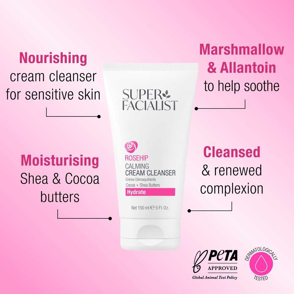 image 1 of Super Facialist Rosehip Hydrate Creamy Cleanser 150Ml