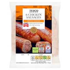 Tesco British Chicken Sausages 6 Pack 400G