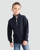 image 2 of F&F Boys Cotton Blend Textured Half Zip Sweatshirt in Navy